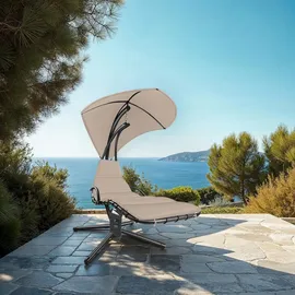 Tectake tectake® Hängeliege, großes Sonnendach und Seitentasche