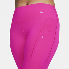Nike Go 7/8-Leggings mit starkem Halt, mittelhohem Bund und Taschen für Damen - Pink, L (EU 44-46)