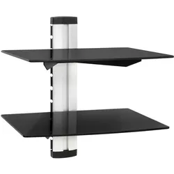 TECTAKE Wandregal mit 2 Ablagen für DVD-Player und Receiver, 44x42x34cm
