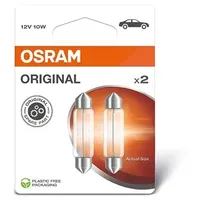 Osram 6411-2BL Glühlampe Innenraumleuchte Sockelglühlampe, 10W