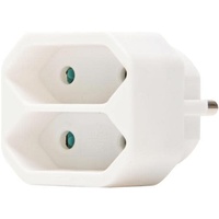 Kopp 174102001 Adapter, 2-fach: Anschluss für 2 Euro-Stecker (2x 2,5A), erhöhter Berührungsschutz, Farbe: arktisweiß