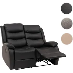 2er Kinosessel HWC-O62, Relaxsessel Fernsehsessel mit Armlehne, Liegefunktion Kunstleder ~ schwarz