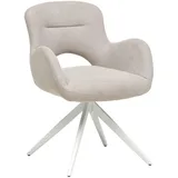 Livetastic Armlehnstuhl, Beige, Holz, Metall, Textil, Pappel, Sperrholz, Flachrohr, 62x84x62 cm, Esszimmer, Stühle, Esszimmerstühle, Armlehnenstühle