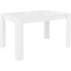 Esstisch INOSIGN "Prisma", weiß (weiß hochglanz lack, weiß mit siebdruck hochglanz lack), B:137cm, Tische, Esstisch Rechteckiger Esstisch, Breite 137 - 185 cm