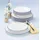 SELTMANN WEIDEN Compact Blaurand Teller-Set 18-tlg. weiß-blau