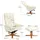 Homcom Relaxsessel Kunstleder 84 x 102 x 71 cm Cremeweiß mit Hocker
