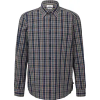s.Oliver Regular Fit: Kariertes Baumwoll-Hemd mit Kentkragen - blau - 3XL
