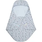 Sterntaler Einschlagdecke Dino Rexi - Einschlagdecke mit Klettverschluss - passend für Babyschale, Kinderwagen oder Buggy - mit Hydrocool Futter, graublau
