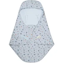 Sterntaler Einschlagdecke Dino Rexi - Einschlagdecke mit Klettverschluss - passend für Babyschale, Kinderwagen oder Buggy - mit Hydrocool Futter, graublau