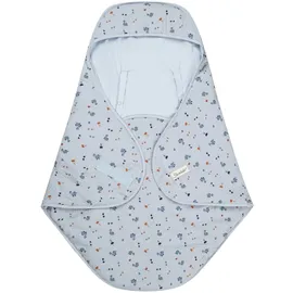 Sterntaler Einschlagdecke Dino Rexi - Einschlagdecke mit Klettverschluss - passend für Babyschale, Kinderwagen oder Buggy - mit Hydrocool Futter, graublau