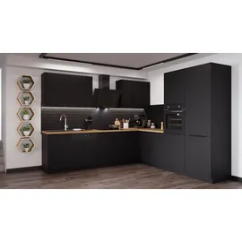 Küchen-Preisbombe Winkelküche Siena L-Form 280 cm Schwarz matt