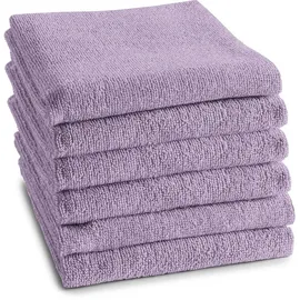 DDDDD Geschirrtuch Küchenhandtuch Logo, aus 100% Baumwolle, 50x55 cm, (Set, 6-tlg), Küchentuch aus weicher Frottee, sehr saugstark und langlebig lila