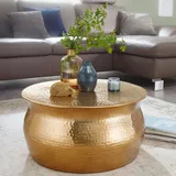 FineBuy Couchtisch Wohnzimmertisch Rund Sofatisch Hammerschlag Stubentisch
