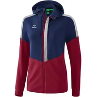 Erima Squad Trainingsjacke mit Kapuze Damen - New navy/bordeaux/silver