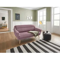 3-Sitzer OTTO HOME "Bille", rosa (rosé), B:212cm H:86cm T:90cm, Struktur (100% Polyester);Struktur fein (100% Polyester);Samtoptik (100% Polyester);Luxus-Microfaser weich (100% Polyester), Sofas, mit Naht im Rückenkissen und Eiche-Beinen, Design by Morten Georgsen