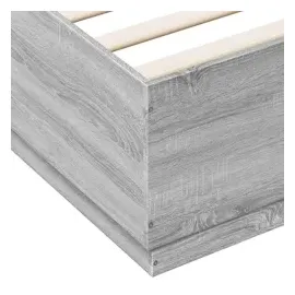 vidaXL Bettgestell mit LED Grau Sonoma 160x200 cm Holzwerkstoff