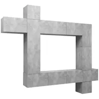 VidaXL TV-Wand, 9-tlg. TV-Schrank-Set Betongrau Holzwerkstoff