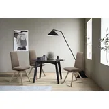 Polsterstuhl STRESSLESS "Laurel", braun (mole batick, eiche natur), B:49cm H:105cm T:60cm, Leder BATICK: BATICK ist ein leicht korrigiertes, durchgefärbtes und genarbtes Möbelleder, bei dem die meisten Unebenheiten und Spuren in der Regel entfernt wurden., Stühle, Polsterstuhl, High Back, Größe L, mit schräggestellten Beinen in Eiche natur