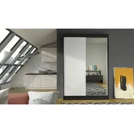Mirjan24 Schiebetürenschrank Lino I 2-türig 0 x 0 x 0 cm Schwarz/Weiß