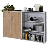 BMG Möbel Office Edition Aktenschrank 80 x 40 x 100 grau/gold