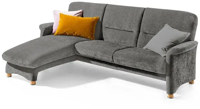 Segmüller Werkstätten Sofa inkl. Longchair Bora Stoff Ash