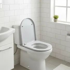 Relaxdays Toilettendeckel mit Absenkautomatik Weiß