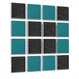 platino24 Akustikplatte 16 Elemente 3D-Set Colore Quadrat 27,5 x 27,5 cm Multicolore grau|grün