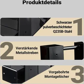 Wiltec Holzstapelhilfe Stahl 335 x 85 x 130 mm 2er Set Schwarz