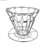 Agmoctz Faltbarer Kaffeefilter, Tragbarer Kaffeefilter, Stahlkegel, zum Übergießen Von Kaffee, Tropfständer, Halter, Silber