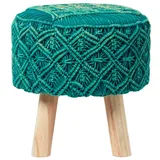 Homescapes Hocker Makramee 41 x 43 x 41 cm Grün