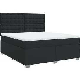 vidaXL Boxspringbett mit Matratze Schwarz 180x200 cm Kunstleder