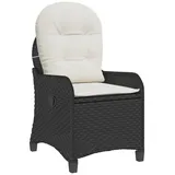vidaXL Relaxsessel mit Kissen Schwarz Poly Rattan