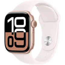 Apple Watch Series 10 GPS 42 mm Aluminiumgehäuse roségold Sportarmband blassrosa S/M