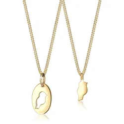 Elli Ketten-Set »Halskette Mutter Kind Vogel Symbol 925 Sterling Silver« Elli Gold 45