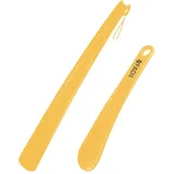 FADII Schuhlöffel mit langem Griff, 45 cm lang, Schuhlöffel aus Kunststoff, für Herren, Damen, mit Komfortgriff, flexibler extra langer Schuhlöffel für ältere Menschen, gelb, 45 Cm - 45