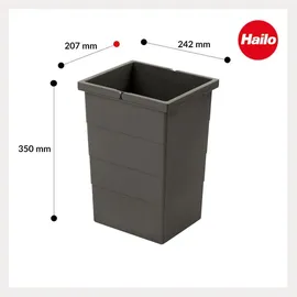 HAILO Inneneimer 13 l Dunkelgrau