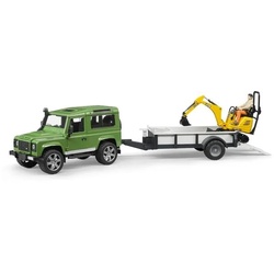 Bruder Profi-Serie Land Rover Defender, Einachsanhänger, JCB Mikrobagger und Bauarbeiter