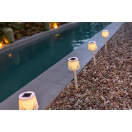 NEW GARDEN Erdspießleuchte 4er Set Kunststoff 4 Stück weiß