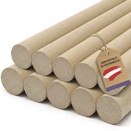 vasalat Holzstäbe glatt 100cm x 12/14mm 10 Stück