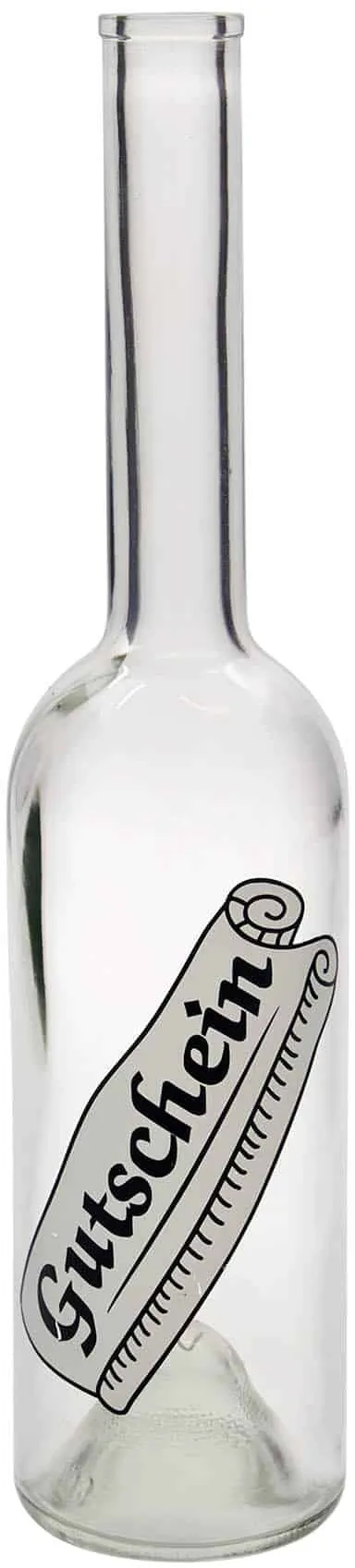 Botella de vidrio 'Opera' de 500 ml, motivo: vale, boca: corcho