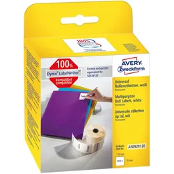Avery Zweckform Rollen-Etiketten Etiketten Universal 25x25mm 1 Rolle/1.000 Etiketten weiß Packung mit 24 Stück