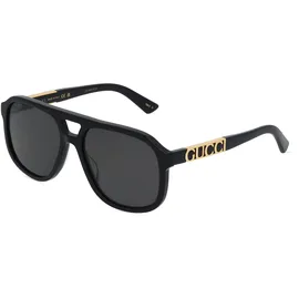 GUCCI GG1188S Unisex-Sonnenbrille Vollrand Pilot Kunststoff-Gestell, schwarz