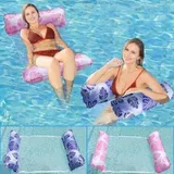 2-teiliges Aufblasbares Pool-hängematten-set, 4-in-1-poolliege Mit Netz, Aufblasbare Poolmatratze, Pool-schwimmhilfe Für Erwachsene, Poolzubehör, Wasserhängematte, Poolspielzeug Für Erwachsene, 110 X