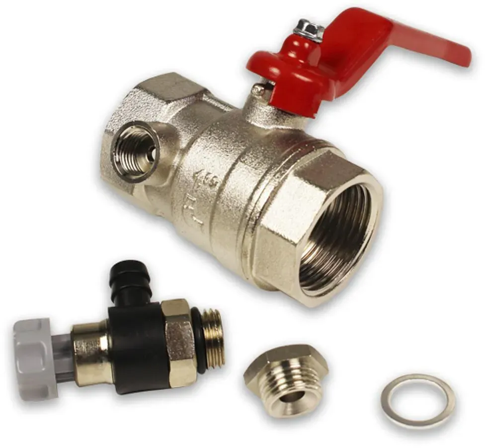 Kugelhahn mit Entleerung für Heizung, normaler Durchgang mit Ablassventil (Ausführung: 1 1/2'' Pmax: 20bar)