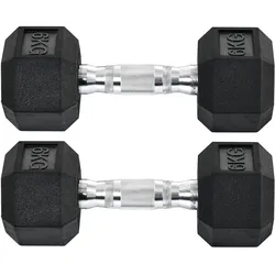 HOMCOM Gummi-Hantel Metall, Gummi