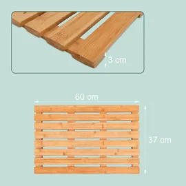 Relaxdays Bambus Badematte Bronze 60 x 37 cm
