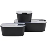 Mepal Frischhaltedosen-Set EasyClip schwarz 2x 0,7 l und 1x
