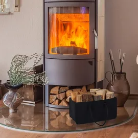 Relaxdays Kaminholztasche Filz 28 l 2er Set Schwarz