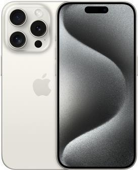 Apple iPhone 15 Pro - 5G Smartphone - Dual-SIM / Interner Speicher 256GB - OLED-Display - 6,1" - 2556 x 1179 Pixel (120 Hz) - Triple-Kamera 48 MP, 12 MP, 12 MP - front camera 12 MP - White Titanium (MTV43ZD/A)