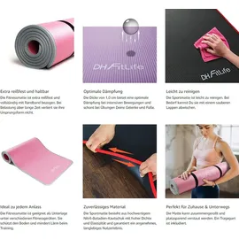 DH FitLife Trainingsmatte Fitnessmatte, Sportmatte 183*61*1 cm, Gymnastikmatte extra reißfest, Yogamatte rutschfest und dick, Workout Matte (Schwarz) - Schwarz